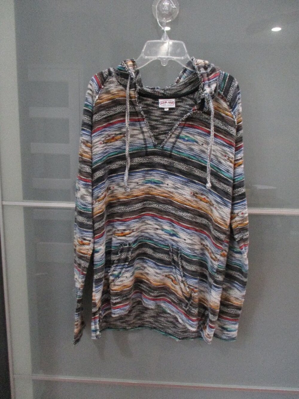 Ron Jon Surf Shop Men's Baja Hoodie Striped Beach Drug Rug Shirt